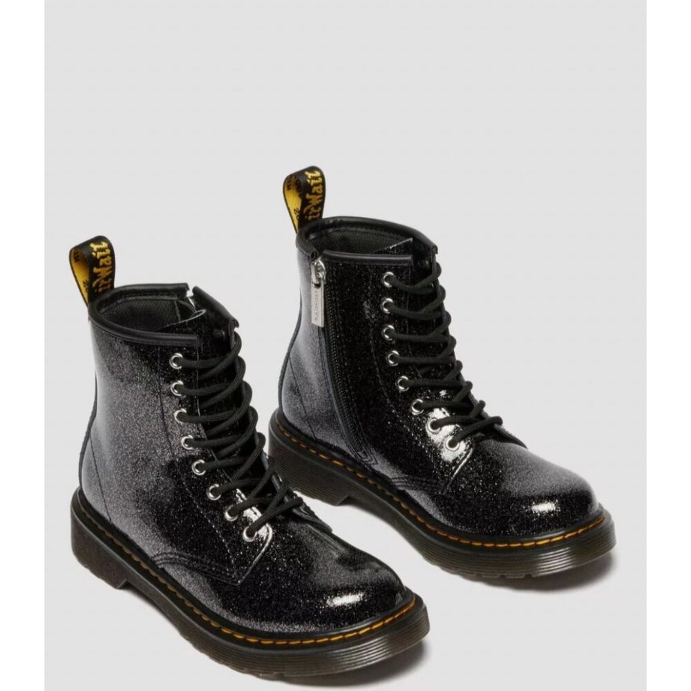 Dr. Martens 1460 GLITTER J Boots Girls Size 13 Black